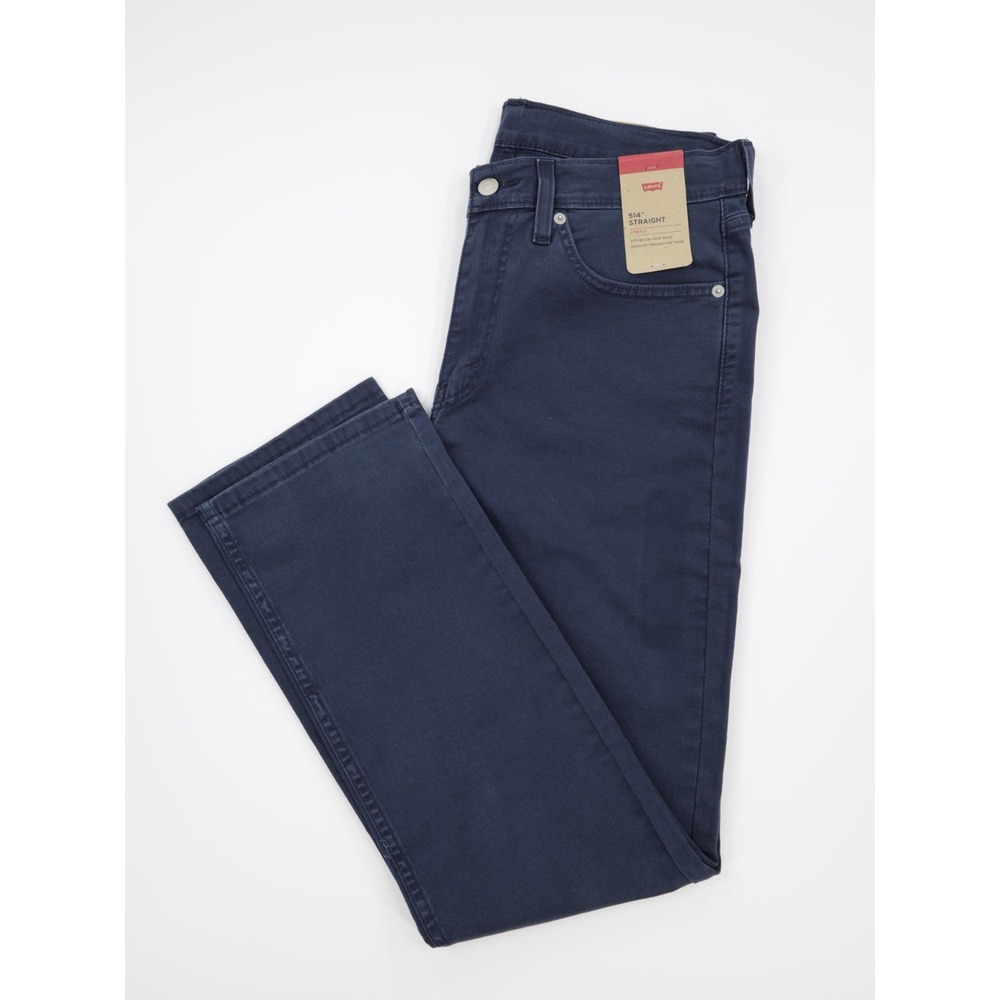 Levi's 514 Men's Comfortable Straight Stretch Twill Jeans Dark Blue Size W31 L32